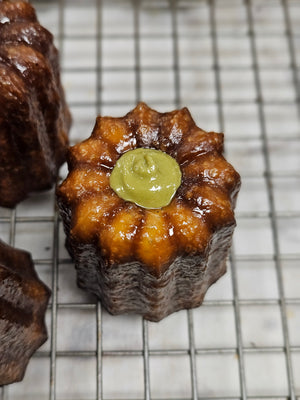 Pistachio Raspberry Canelé